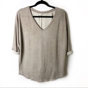 Tresics Beige Short Sleeve V-neck